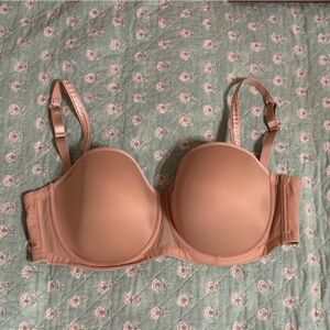 Le Mystere 38DD/E Convertible Strapless Underwire Tan Bra